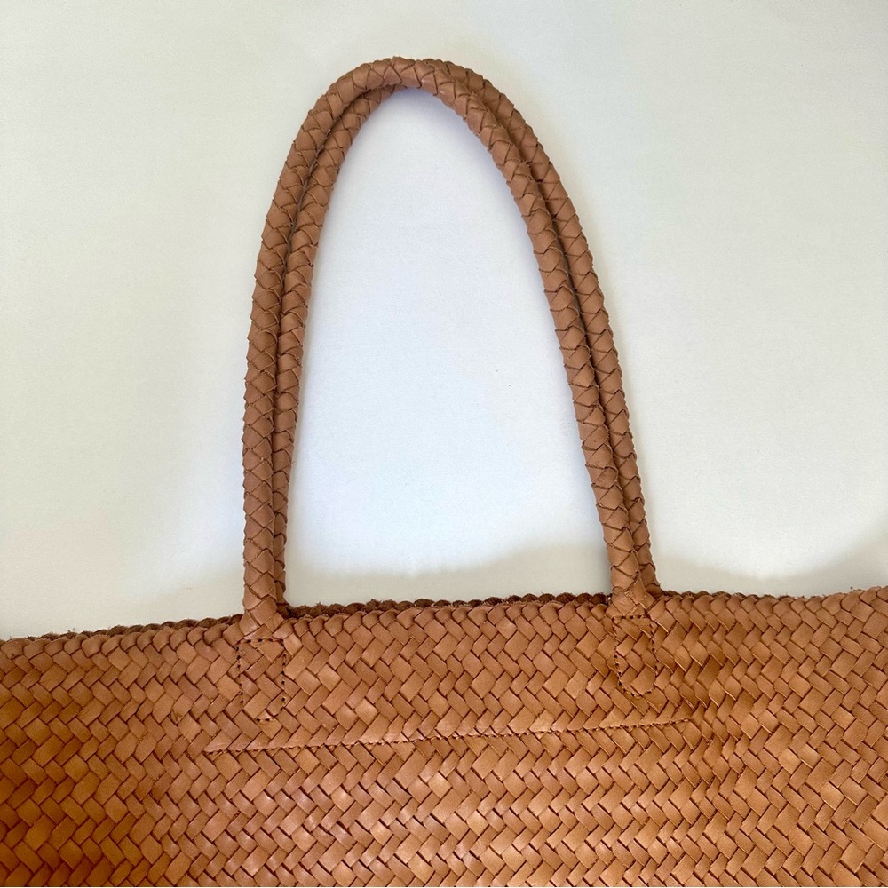 Madewell The Signature Woven Leather Tote Burnt Sienna EUC - Picture 7 of 13
